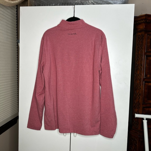 Travis Mathew Sunset Serenade Golf Pullover Quarter Zip Red Size Small NEW - Picture 2 of 4